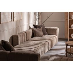 Sofá modular en terciopelo beige, 304 x 100 x 66 cm | Bautzen