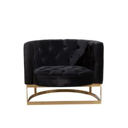 Canapé Boutons 1 oreiller Wilson 1 personne Velours Métal / Bouleau Anthracite / Or