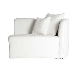 Sofá modular de duas peças em algodão bouclé branco, 284 x 105 x 87 cm | Bouclé Wilthen