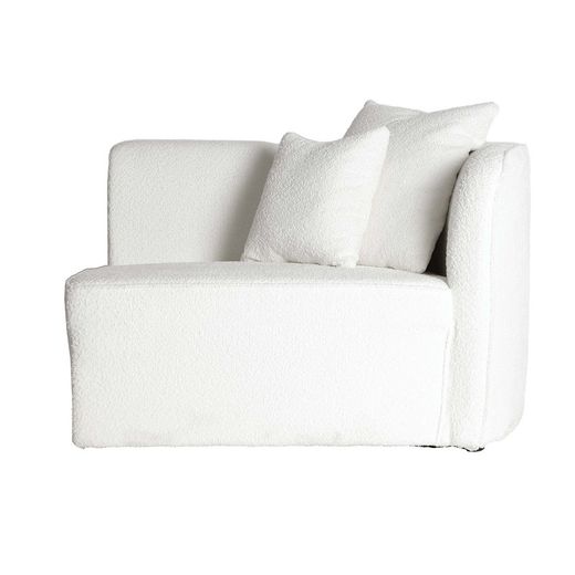 Sofá modular de duas peças em algodão bouclé branco, 284 x 105 x 87 cm | Bouclé Wilthen