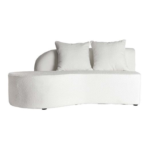 Sofá modular de duas peças em algodão bouclé branco, 284 x 105 x 87 cm | Bouclé Wilthen