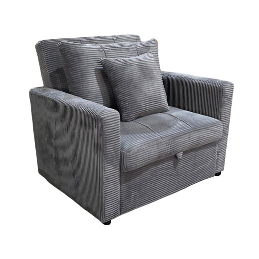 Sofá cama de tejido en gris, 99 x 99 x 88 cm | Divan