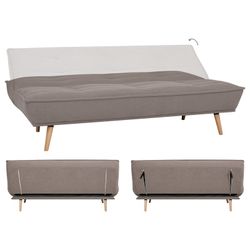 Brown upholstered sofa bed (194 x 95 x 89 cm) | Hufranch Series