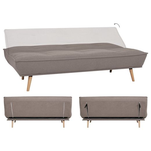 Canapé-lit rembourré marron (194 x 95 x 89 cm) | Série Hufranch