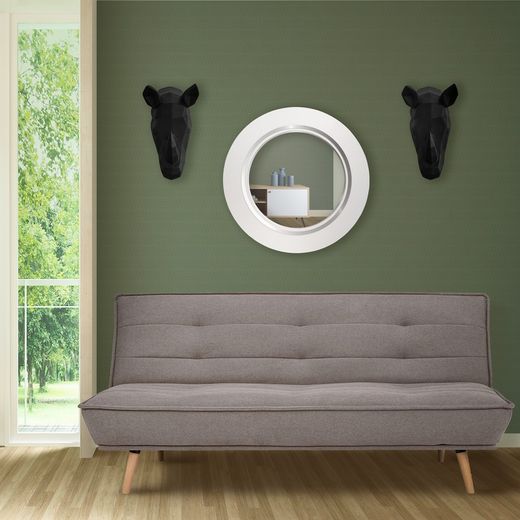 Canapé-lit rembourré marron (194 x 95 x 89 cm) | Série Hufranch