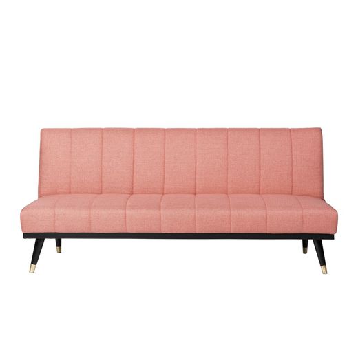 Sofa bed upholstered in rose, 180x81x80 cm