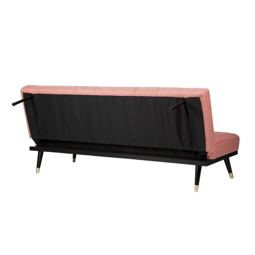 Sofa bed upholstered in rose, 180x81x80 cm