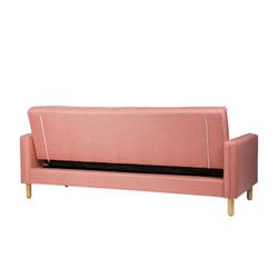 Sofá-cama estofado em rosa, 204x79x85,50 cm