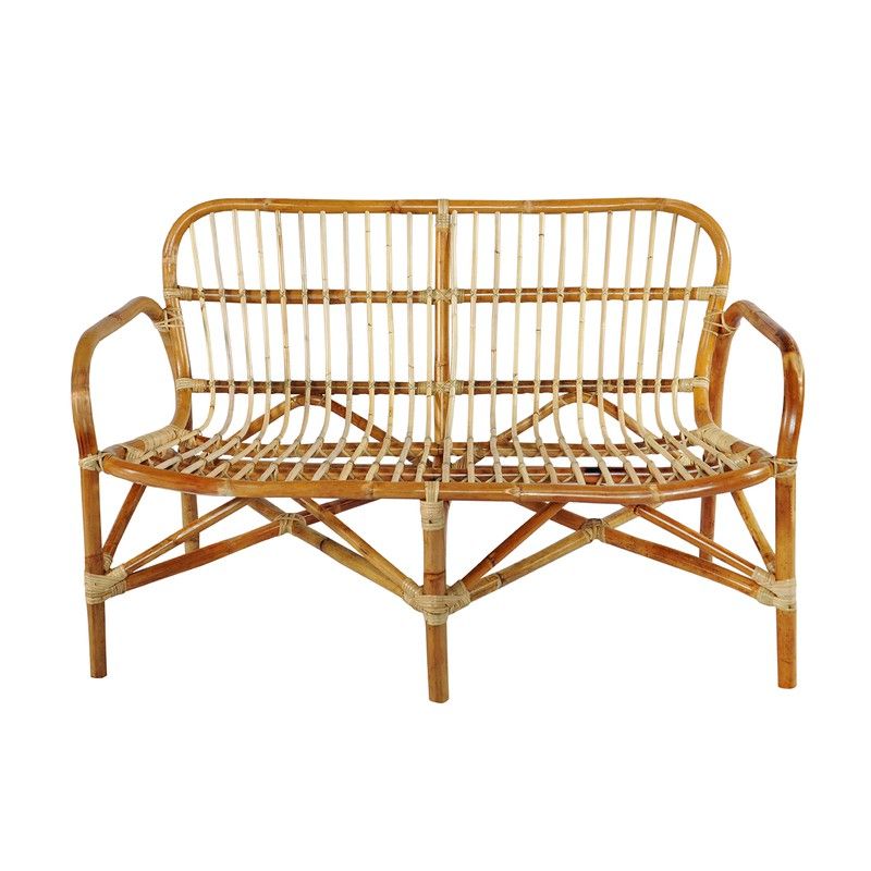 Sofá de vime Cantika Natural, 120x66x76 cm — Qechic