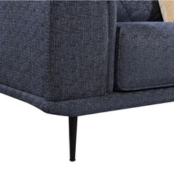 Sofa with chaise longue on the right Pärumm Abruzzo dark blue, 300 x (95/175) x 85 cm