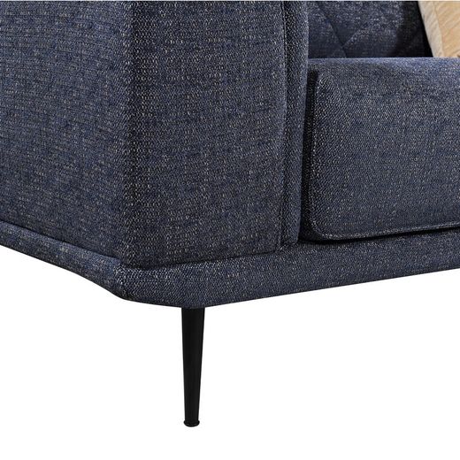 Sofa with chaise longue on the right Pärumm Abruzzo dark blue, 300 x (95/175) x 85 cm