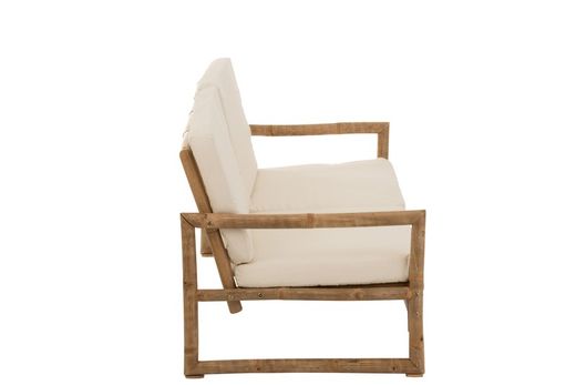 2-sits bambusoffa Natur/Vit, 150x80x71cm