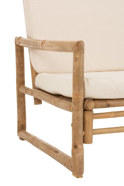 2-sits bambusoffa Natur/Vit, 150x80x71cm