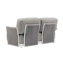 Garden sofa set made of aluminum, nautical rope, and white and gray fabric | Silai M