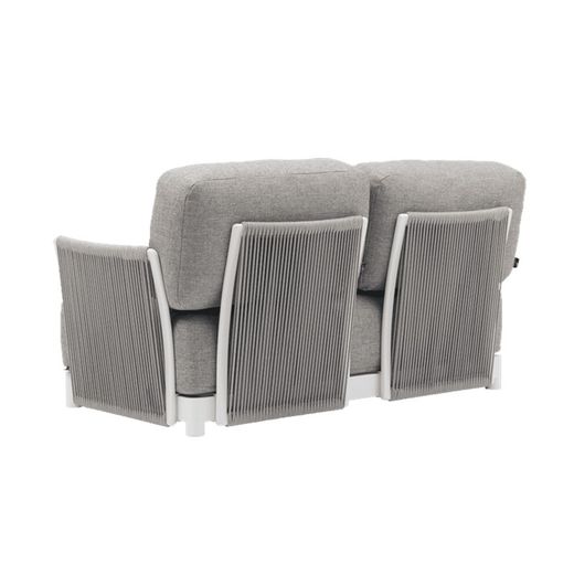 Garden sofa set made of aluminum, nautical rope, and white and gray fabric | Silai M