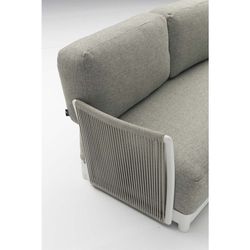 Garden sofa set made of aluminum, nautical rope, and white and gray fabric | Silai M