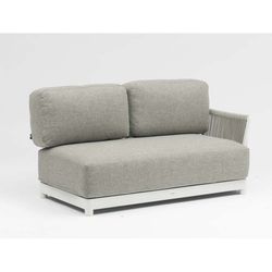 Garden sofa set made of aluminum, nautical rope, and white and gray fabric | Silai M