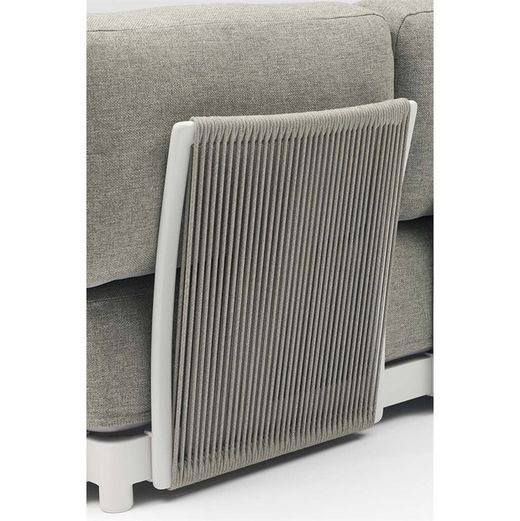 Garden sofa set made of aluminum, nautical rope, and white and gray fabric | Silai M