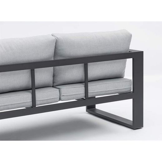 Conjunto de sofás para jardín de aluminio y olefina en antracita y gris | Nyland extra