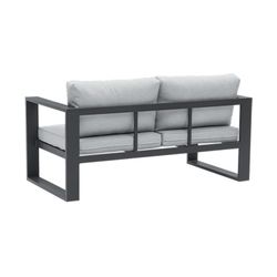 Conjunto de sofás para jardín de aluminio y olefina en antracita y gris | Nyland extra