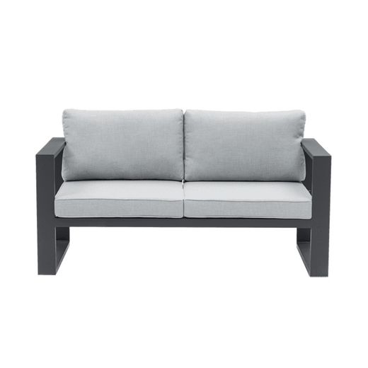 Conjunto de sofás para jardín de aluminio y olefina en antracita y gris | Nyland extra