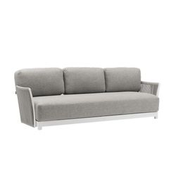 Garden sofa set made of aluminum, nautical rope, and white and gray fabric | Silai L