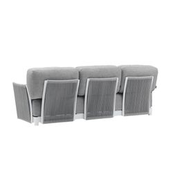 Garden sofa set made of aluminum, nautical rope, and white and gray fabric | Silai L