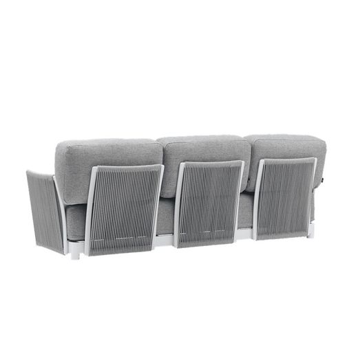 Garden sofa set made of aluminum, nautical rope, and white and gray fabric | Silai L