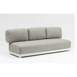 Garden sofa set made of aluminum, nautical rope, and white and gray fabric | Silai L