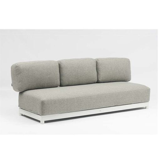 Garden sofa set made of aluminum, nautical rope, and white and gray fabric | Silai L