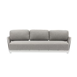 Garden sofa set made of aluminum, nautical rope, and white and gray fabric | Silai L
