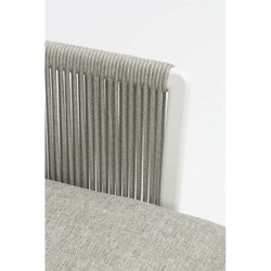 Garden sofa set made of aluminum, nautical rope, and white and gray fabric | Silai L