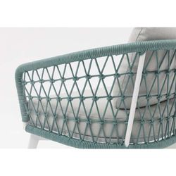 Aluminum and rope garden sofa set in white and aqua | Nelayan