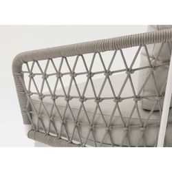 Aluminum and rope garden sofa set in white and greige | Nelayan