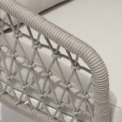 Aluminum and rope garden sofa set in white and greige | Nelayan