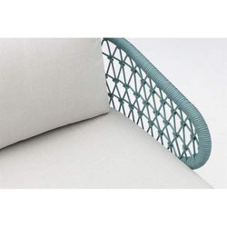 Garden sofa set made of aluminum and nautical rope in white and aqua | Isabela