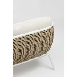 Aluminum and nautical rope garden sofa set in white and taupe | Irvine