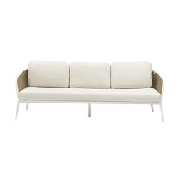 Aluminum and nautical rope garden sofa set in white and taupe | Irvine