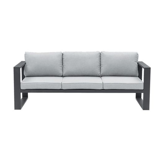 Conjunto de sofás para jardín de aluminio y olefina en antracita y gris | Nyland