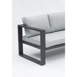 Sofá de 3 plazas para exterior de aluminio y tejido de olefina en antracita y gris medio, 210 x 80 x 83 cm | Nyland
