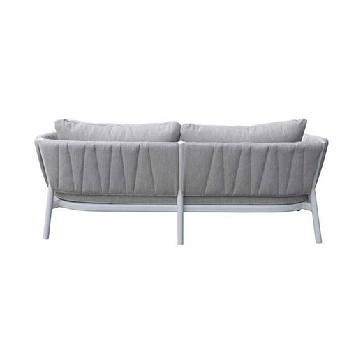 Conjunto de sofás para jardín de aluminio y tejido de olefina en blanco y gris | Attica