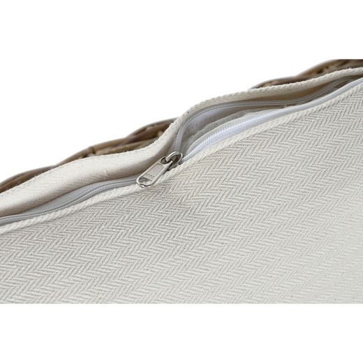 3-seater garden sofa in rattan and fabric in natural and beige, 174 x 88 x 69 cm | Fiber Outdoor