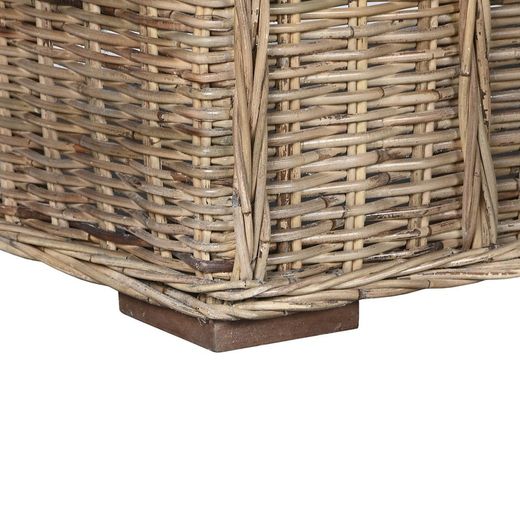 3-seater garden sofa in rattan and fabric in natural and beige, 174 x 88 x 69 cm | Fiber Outdoor