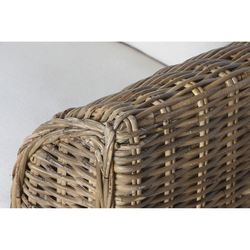 3-seater garden sofa in rattan and fabric in natural and beige, 174 x 88 x 69 cm | Fiber Outdoor