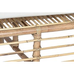 3-seater garden sofa in rattan and fabric in natural and beige, 192 x 72 x 75 cm | Fiber Outdoor