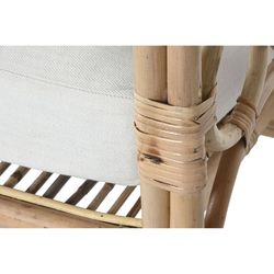 3-seater garden sofa in rattan and fabric in natural and beige, 192 x 72 x 75 cm | Fiber Outdoor