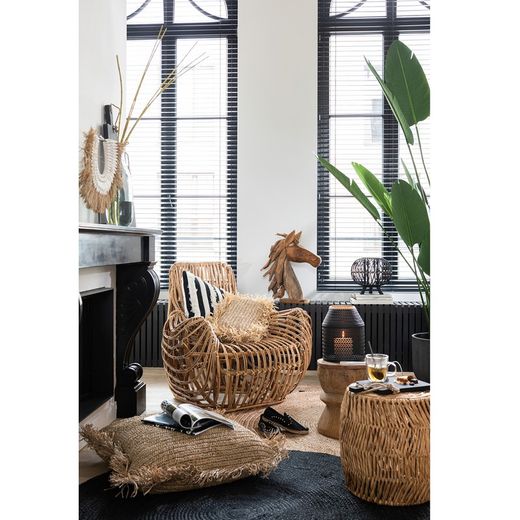 Fauteuil canné Ana, 87x99x89cm