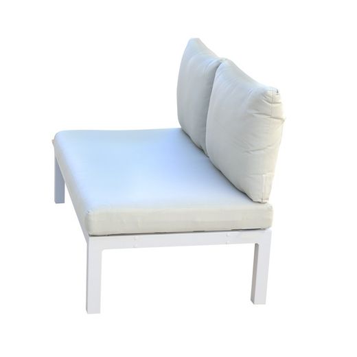 2 Seater Aluminum Garden Sofa 138.2x76.6x73 cm Gray with Built-in Table and Cushions