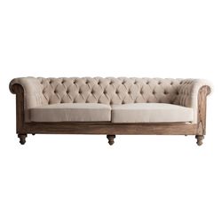 Καναπές από τροπικό ξύλο Gore Beige, 242x90x80cm