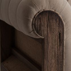 Καναπές από τροπικό ξύλο Gore Beige, 242x90x80cm